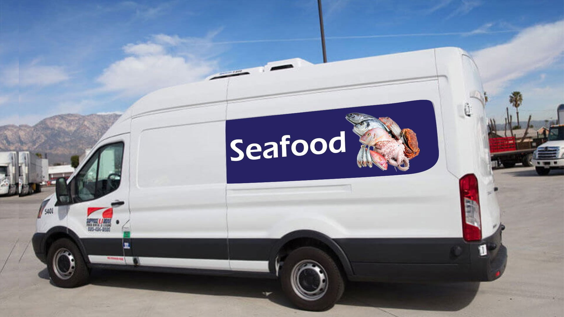 Delivery reefer vans for seafood